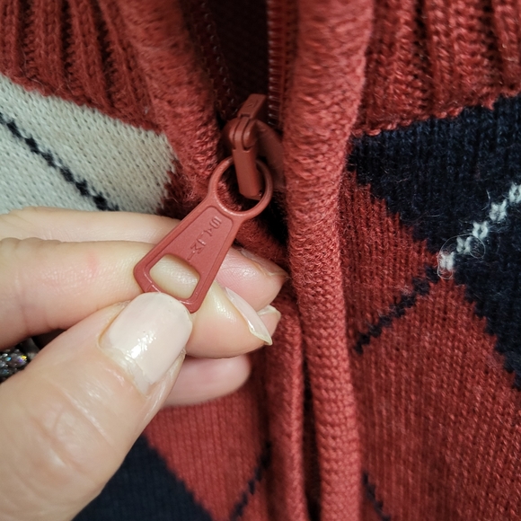 Navigare Men's 1/4 Zip Wool Blend Argyle Sweater Made In Itlay - Picture 14 of 14